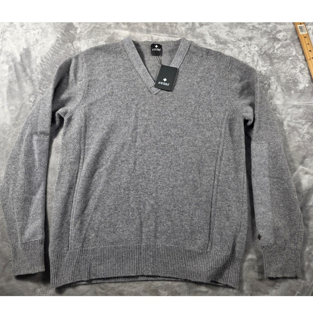 Andrea Fenzi Sweater Mens (It Sz 50/ US Small) Merino Wool Elbow Patch Italy NWT